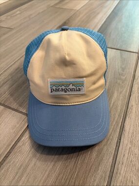 Patagonia Beige, Blue & Light Blue Trucker Hat